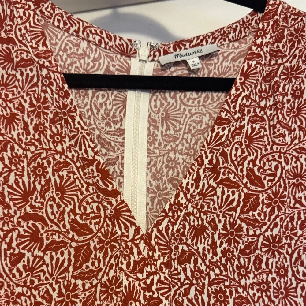 Madewell Red Floral Midi Dress - Picture 2 of 5